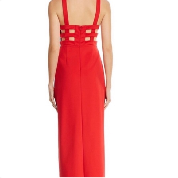 Aidan Mattox Red Scuba Cocktail Dress Size 2 - Picture 3 of 4